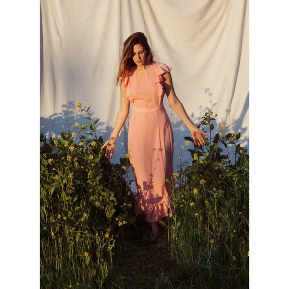 Christy Dawn Dresses & Skirts - Christy Dawn The Quinn Ruffle Midi Dress in Apricot